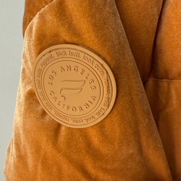 Fabletics Wander Velour Light Honey Cropped Puffer Jacket - Picture 5 of 7